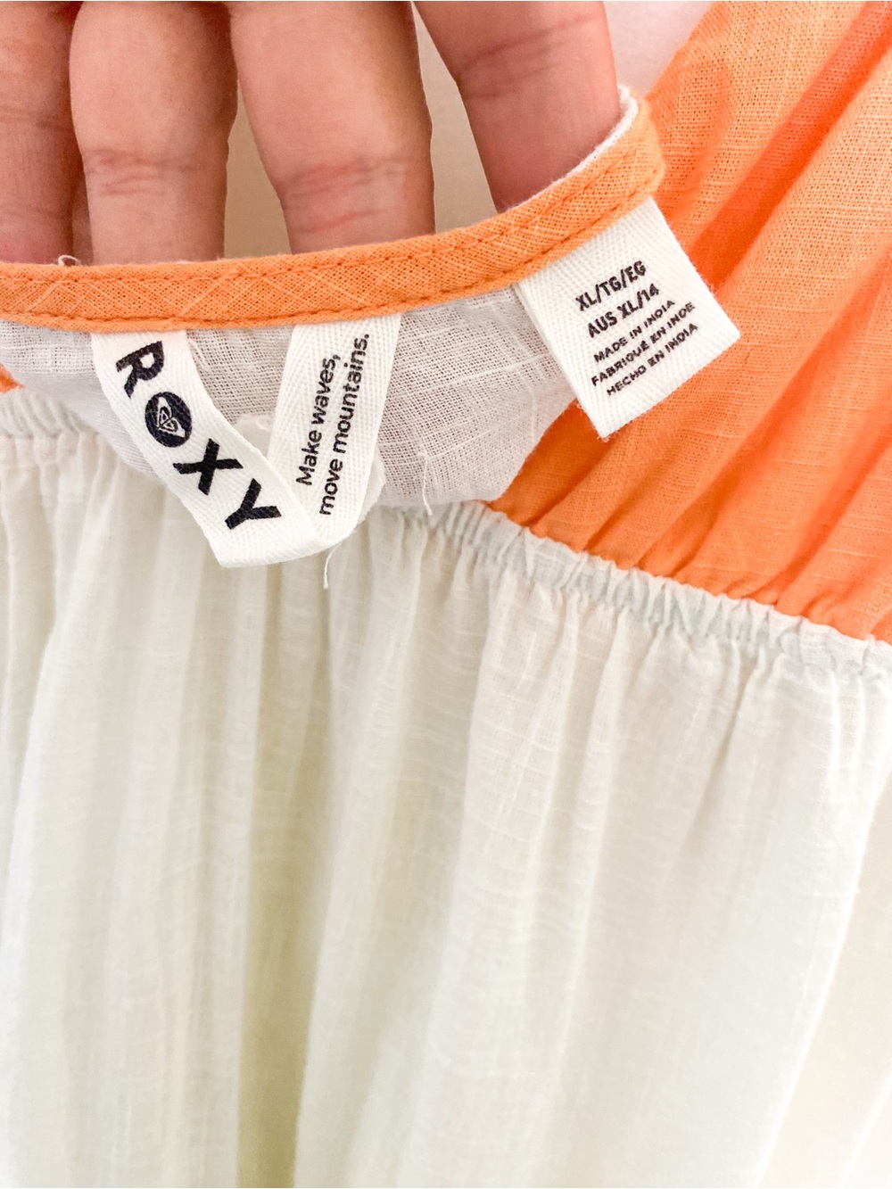ROXY | 100% Cotton Maxi Dress | Colorblock Tiered Sundress | XL | Vacation Dress - Picture 5 of 8